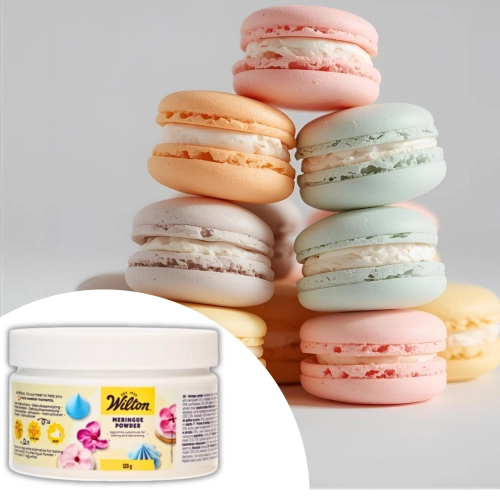 Proszek bezowy zamiennik białka jaja kurzego do bez lukru makaroników 120g