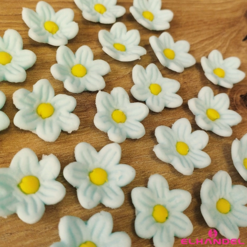 Kwiaty na tort 20 sztuk kwiat cukrowy niebieski na babeczki dekoracje urodzinowe komunia wesele