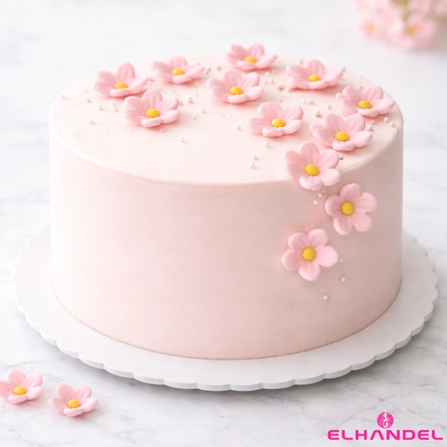 Kwiaty na tort 20 sztuk kwiat cukrowy różowy dekoracje urodzinowe komunia wesele