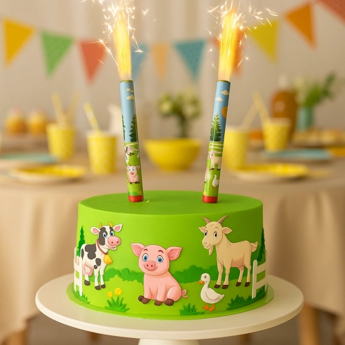 Fontanna na tort raca tortowa farma urodziny dekoracje na tort zwierzęta 12 cm 2 sztuki
