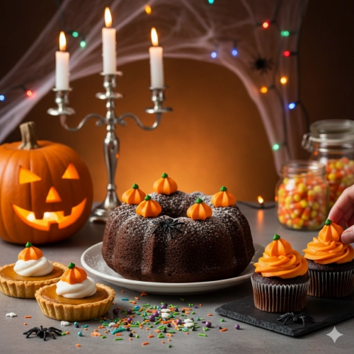 Posypka cukrowa na tort halloween dynia pomarańczowe beziki na babeczki 10 sztuk