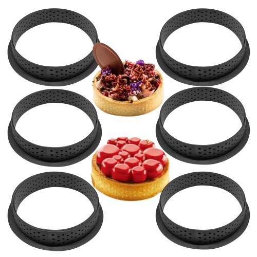 Foremki do tartaletek forma do tarty perforowana do pieczenia deser okrągła 6 sztuk