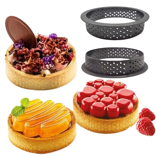 Foremki do tartaletek forma do tarty perforowana do pieczenia deser okrągła 6 sztuk