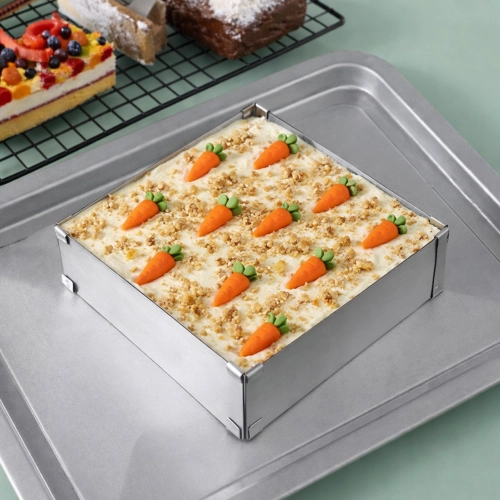 Rant do tortu rant cukierniczy regulowany do pieczenia biszkoptu kwadrat podziałka 8cm