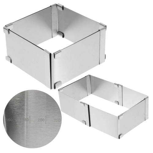 Rant do tortu rant cukierniczy regulowany do pieczenia biszkoptu kwadrat podziałka 8cm