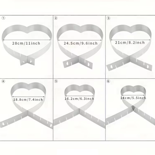 Rant do tortu forma serce regulowana opaska cukiernicza serduszko walentynki