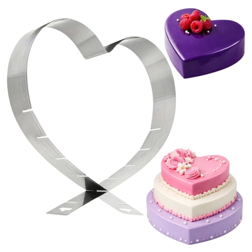 Rant do tortu forma serce regulowana opaska cukiernicza serduszko walentynki