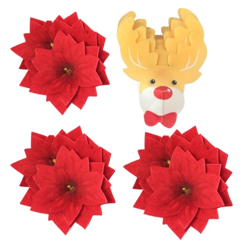 Dekoracje waflowe Gwiazda Betlejemska renifer opłatek święta Boże Narodzenie 27 sztuk