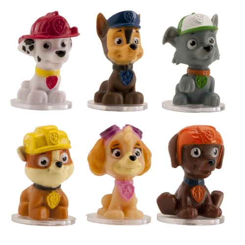 Figurki ozdoby na tort dekoracje urodzinowe figurka psi patrol pcv 6 sztuk zestaw