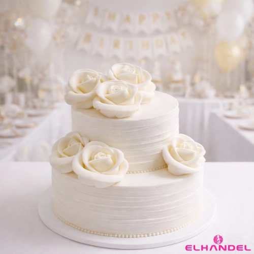 Kwiaty na tort róża cukrowa 1 sztuka kwiat biały dekoracje urodzinowe wesele