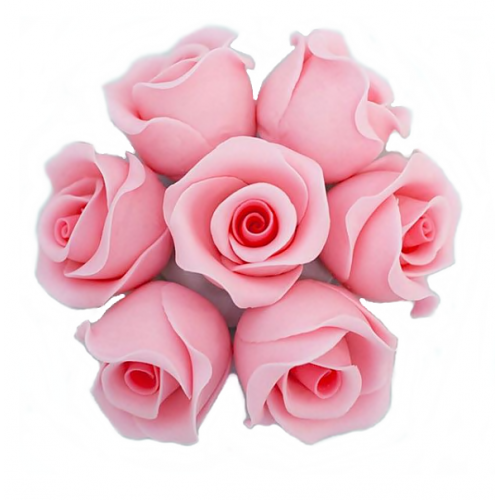 Róża cukrowa różowa mercedes do dekoracji tortu 1 sztuka