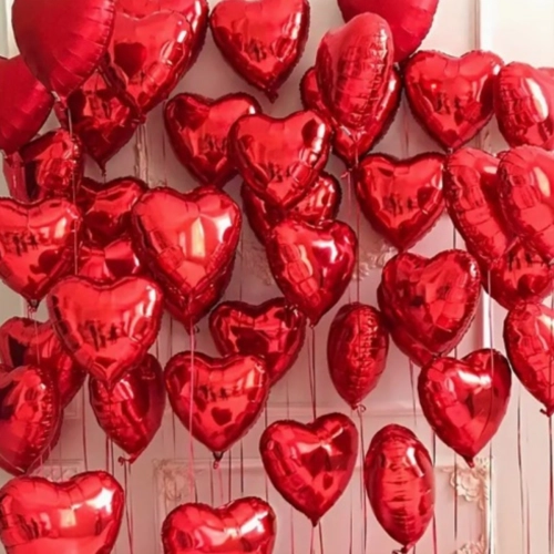 Balon foliowy czerwone serce dekoracje prezent na walentynki  powietrze 3szt