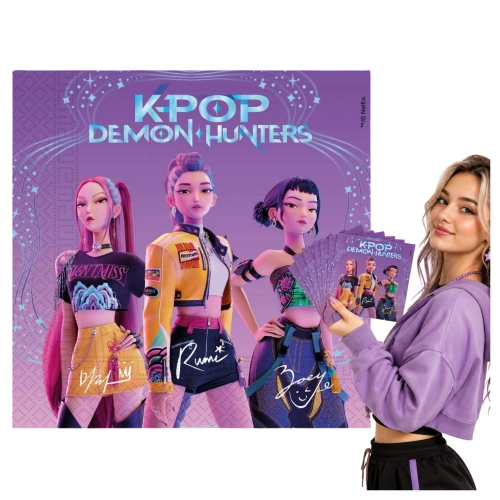 Serwetki papierowe 20 sztuk K-POP Demon Hunters łowczynie demonów urodziny