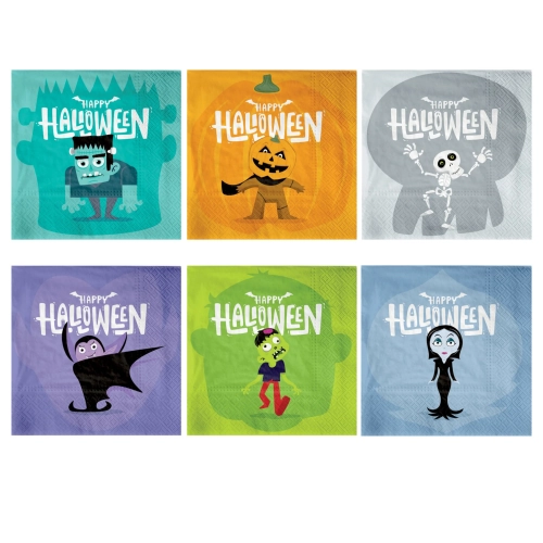 Serwetki jednorazowe na halloween Monsters Potwory 12 szt