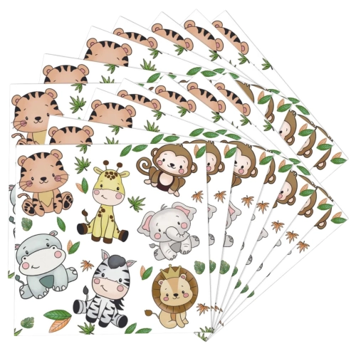 Serwetki papierowe jednorazowe zwierzątka dżungla dekoracje urodzinowe ozdoby na stół 20 szt