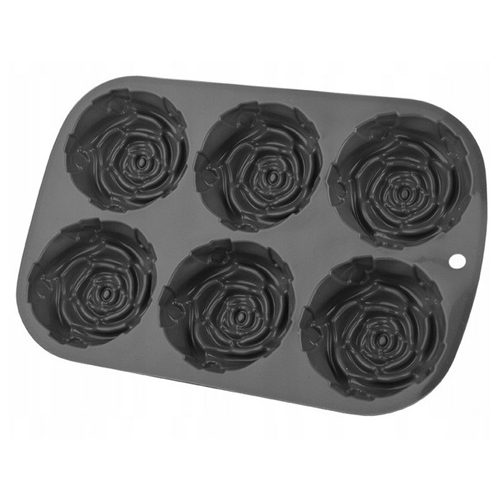 Forma silikonowa do deserów foremka do babeczek muffinek wzór róże 6 szt