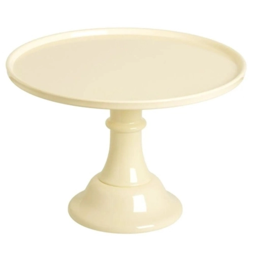 Patera stojak do ciasta tortu na nóżce dekoracja słodkiego stołu beżowa 24cm