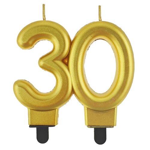 Świeczka urodzinowa świeczki dekoracje urodzinowe złoty 30