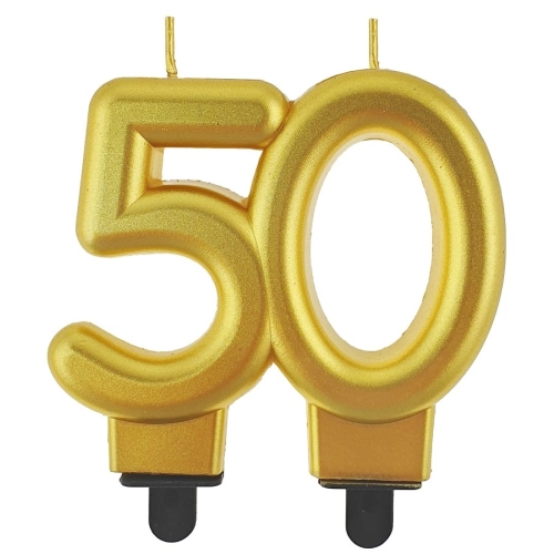 Świeczka urodzinowa świeczki dekoracje urodzinowe złoty 50