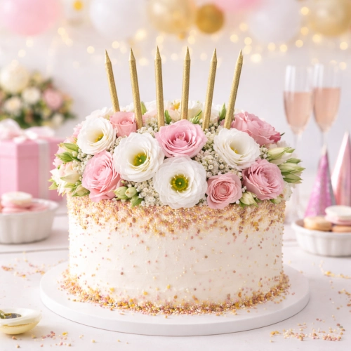 Świeczki na tort złota brokatowa świeczka prosta długa urodziny 6 sztuk