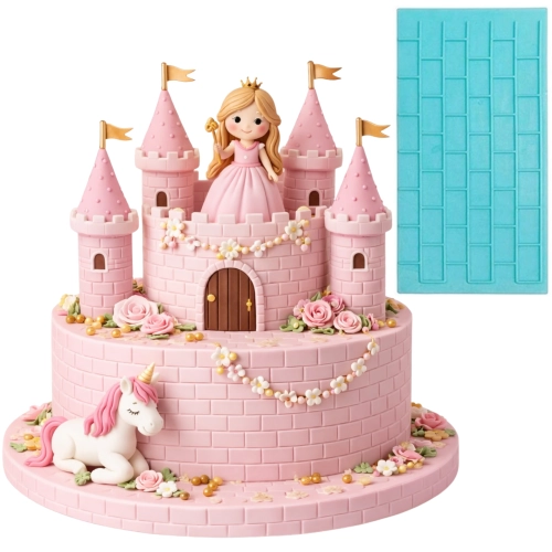 Wykrawacz do lukru foremki na tort szablon do odciskania wzoru cegły kamienie drewno mix