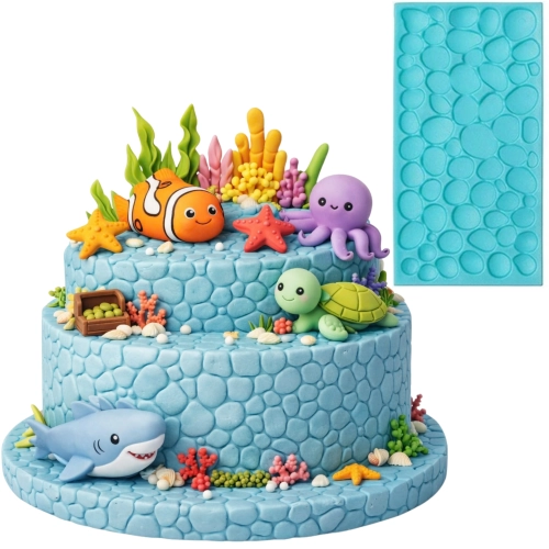 Wykrawacz do lukru foremki na tort szablon do odciskania wzoru cegły kamienie drewno mix