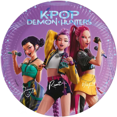 Talerzyki papierowe 8 sztuk K-POP Demon Hunters łowczynie demonów urodziny