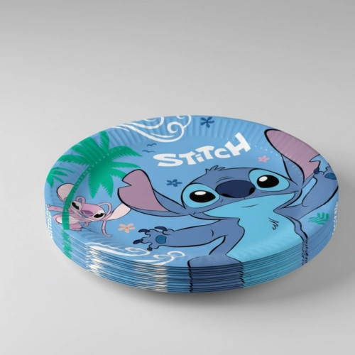 Talerzyki papierowe jednorazowe Stitch Angel 8sztuk