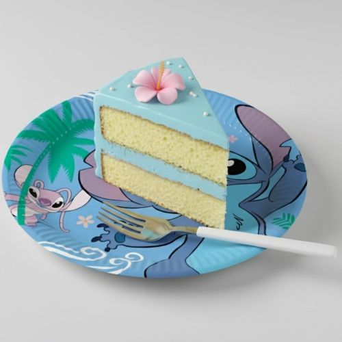 Talerzyki papierowe jednorazowe Stitch Angel 8sztuk