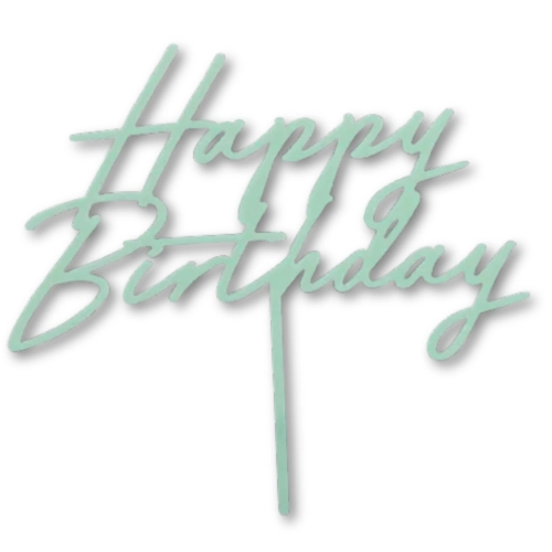 Topper ozdoby na tort napis Happy Birthday zielony dekoracje urodzinowe 1szt