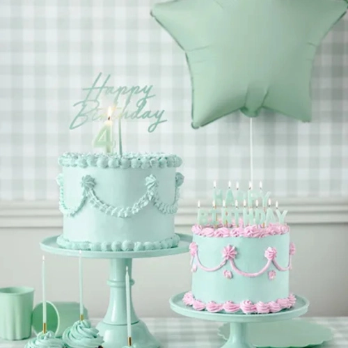 Topper ozdoby na tort napis Happy Birthday zielony dekoracje urodzinowe 1szt