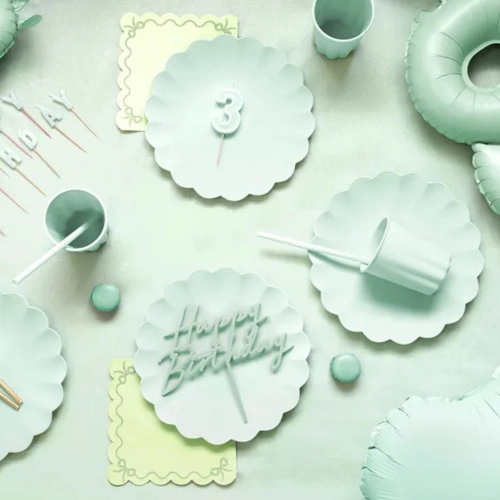 Topper ozdoby na tort napis Happy Birthday zielony dekoracje urodzinowe 1szt