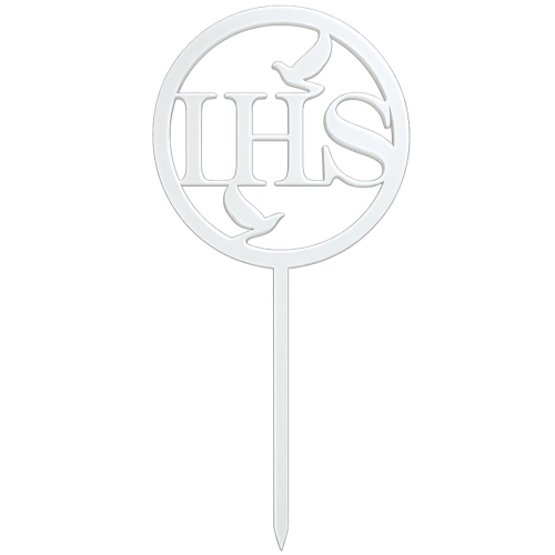 Topper na tort Komunia napis IHS dekoracje komunijne Pierwsza Komunia Święta