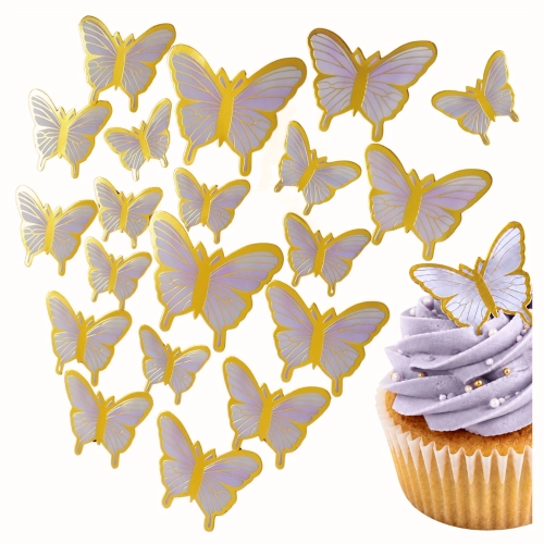 Topper na tort 20 sztuk motylki na roczek baby shower dekoracje urodzinowe