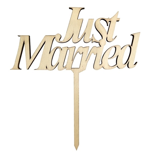 Topper ozdoby na tort napis Just Married dekoracje ślub wesele