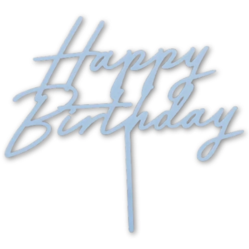 Topper ozdoby na tort napis Happy Birthday niebieski dekoracje urodzinowe 1szt