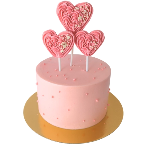 Figurki na tort topper piker serce dekoracje urodzinowe ozdoby na tort serca 3 sztuki
