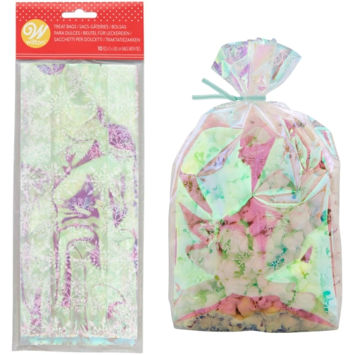 Torebki foliowe na słodycze cukierki świąteczne gwiazdki opalizujące pierniczki ciasteczka 10szt