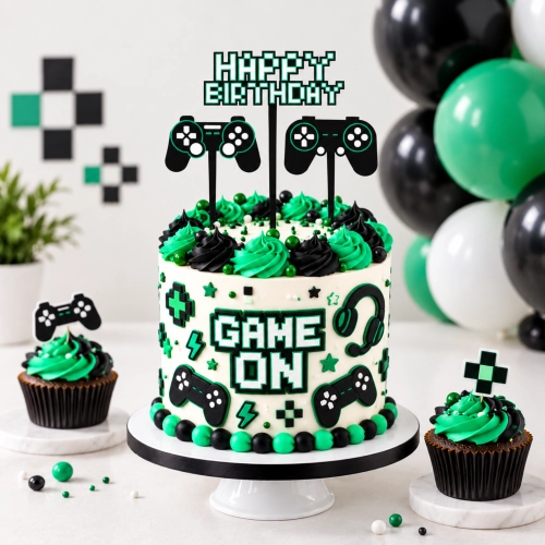 Topper na tort HAPPY BIRTHDAY game on ozdoby dekoracje urodzinowe
