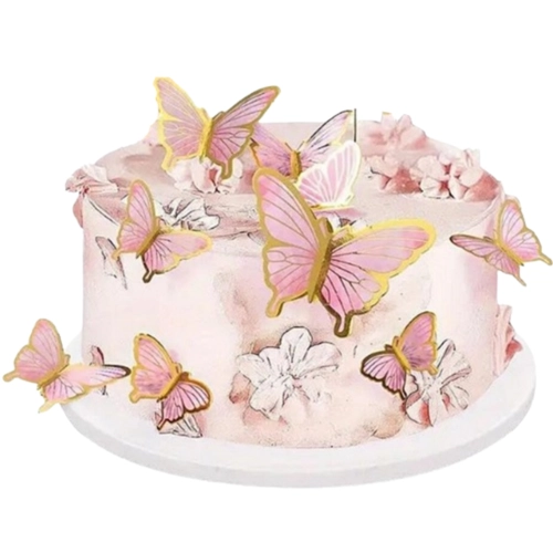 Topper piker dekoracja tort motyle roczek urodziny baby shower złoty 10szt