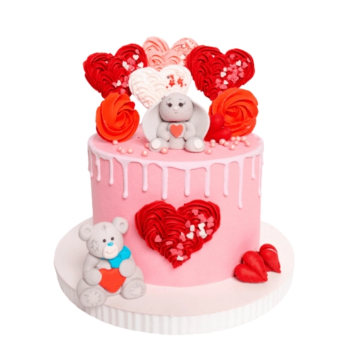 Figurka cukrowa ozdoby na tort miś dekoracje urodzinowe misiaczek z serduszkiem