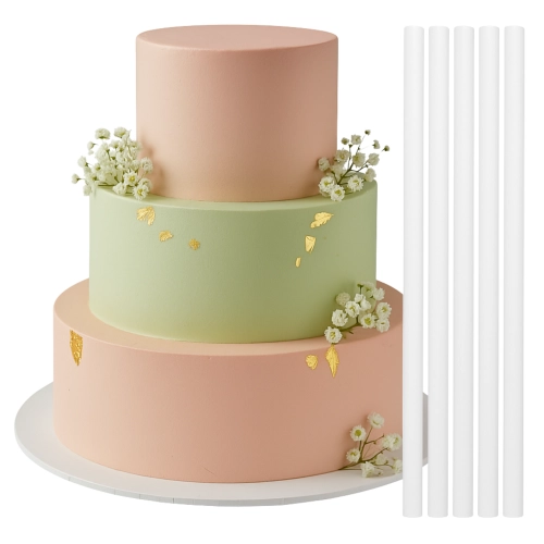 Wspornik do tortu 40 cm 5 sztuk wsporniki do tortu piętrowego rurki długie białe