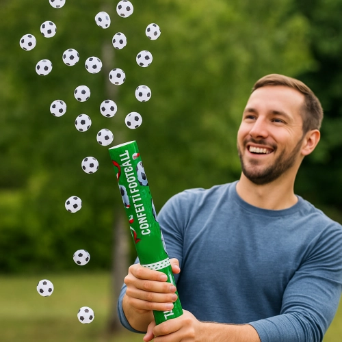 Tuba strzelająca konfetti kółka piłka nożna sport dekoracje urodzinowe ozdoby