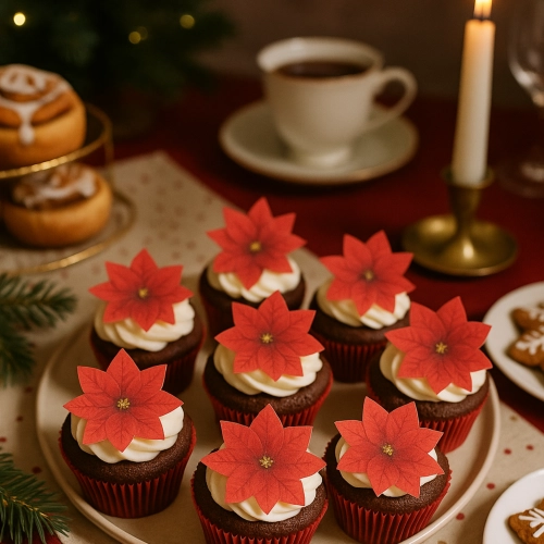 Dekoracje waflowe Gwiazda Betlejemska opłatek święta Boże Narodzenie 30 sztuk