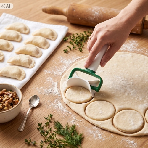 Wykrawacz pierożnica wałek radełko forma do pierogów pierogi ciastka do wycinania kółek