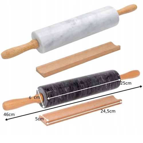 WAŁEK DO CIASTA MARMUROWY kuchenny KAMIENNY OBROTOWY 46cm CIĘŻKI na PREZENT