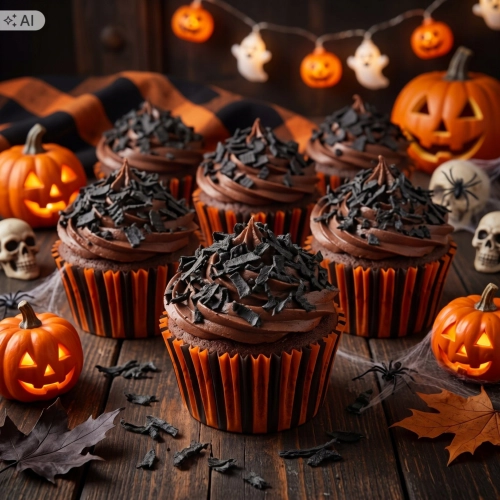 Posypka waflowa czarna 100g wiórki dekoracje urodzinowe ozdoby na tort halloween