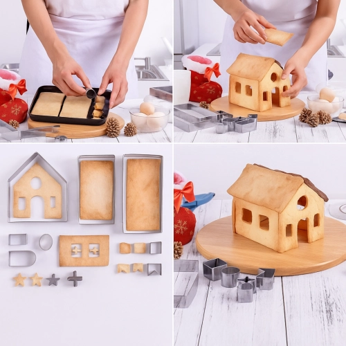 Foremki wykrawacze do ciastek domek z piernika chatka piernikowa 10 el