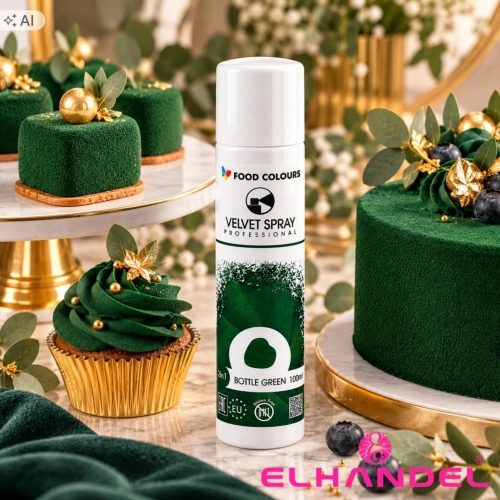 Barwnik spożywczy 100ml jadalny zamsz w spray zielony ozdoby velvet i rękaw cukierniczy