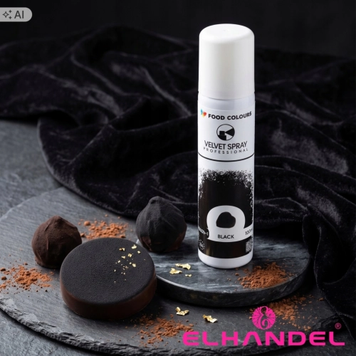Barwnik spożywczy 100ml jadalny zamsz w spray czarny ozdoby velvet i rękaw cukierniczy
